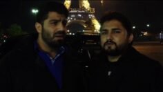Syed Raza Abbas Zaidi and Rohollah Bahmani Irani Noha Khowan Reciting Noha Infront of Eaffil Tower